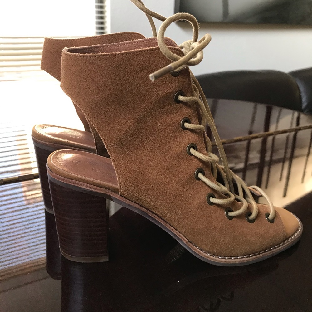 Free People x Jeffrey Campbell Suede Lace Up Heels